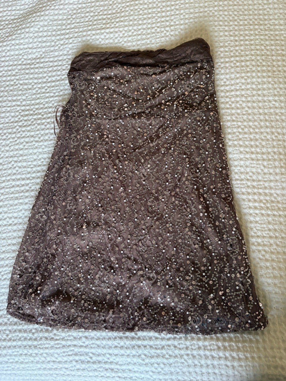 Edikted Brown Sequin Mini Dress